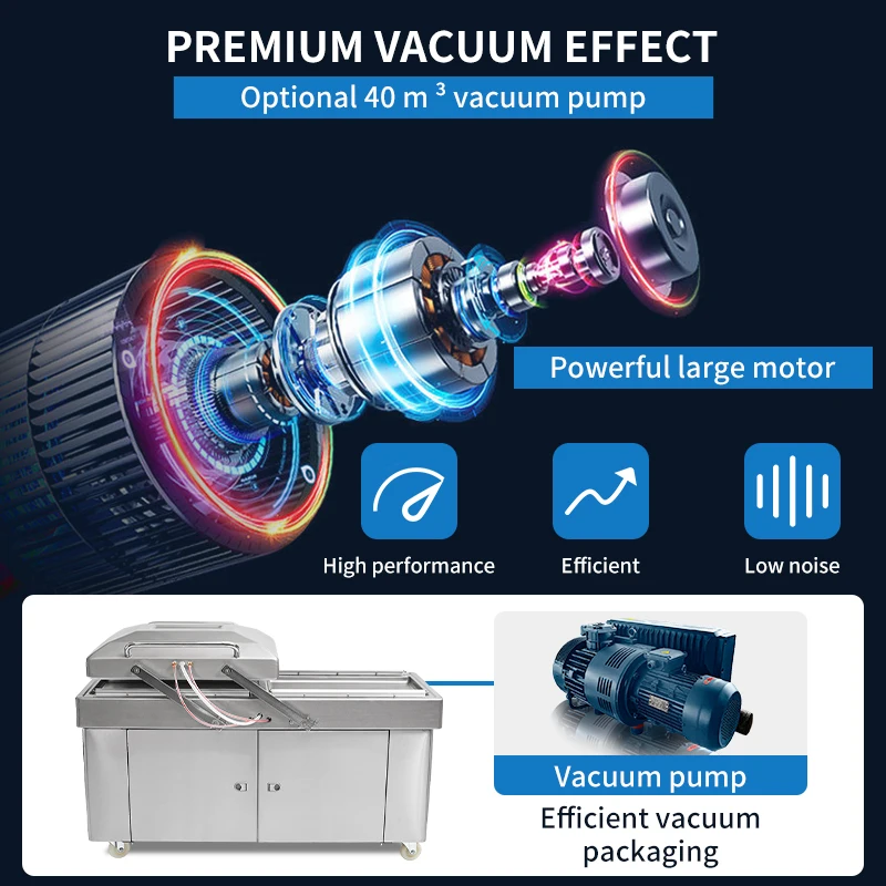 DZ-500 Commercial Vacuum Sealer Double Chamber Manufacture for Pouch Packing of Commodity Double Chamber Vacuum Sealing - view 2