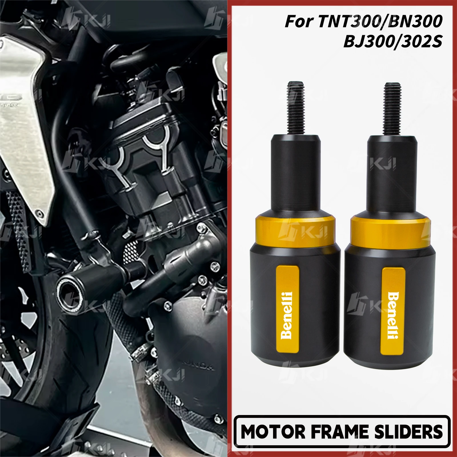 For Benelli TNT300/BN300/BJ300/302S Frame Sliders Collision Protector Muffler Exhaust Fall Protection Accessories Parts