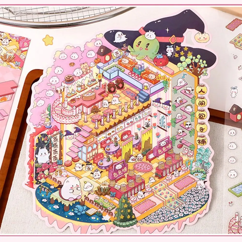 Gifts 3D Miniature Scene 3D Stickers DIY Decorative Landscape Stickers Three-dimensional Capybara Landscape Notebook Sticker