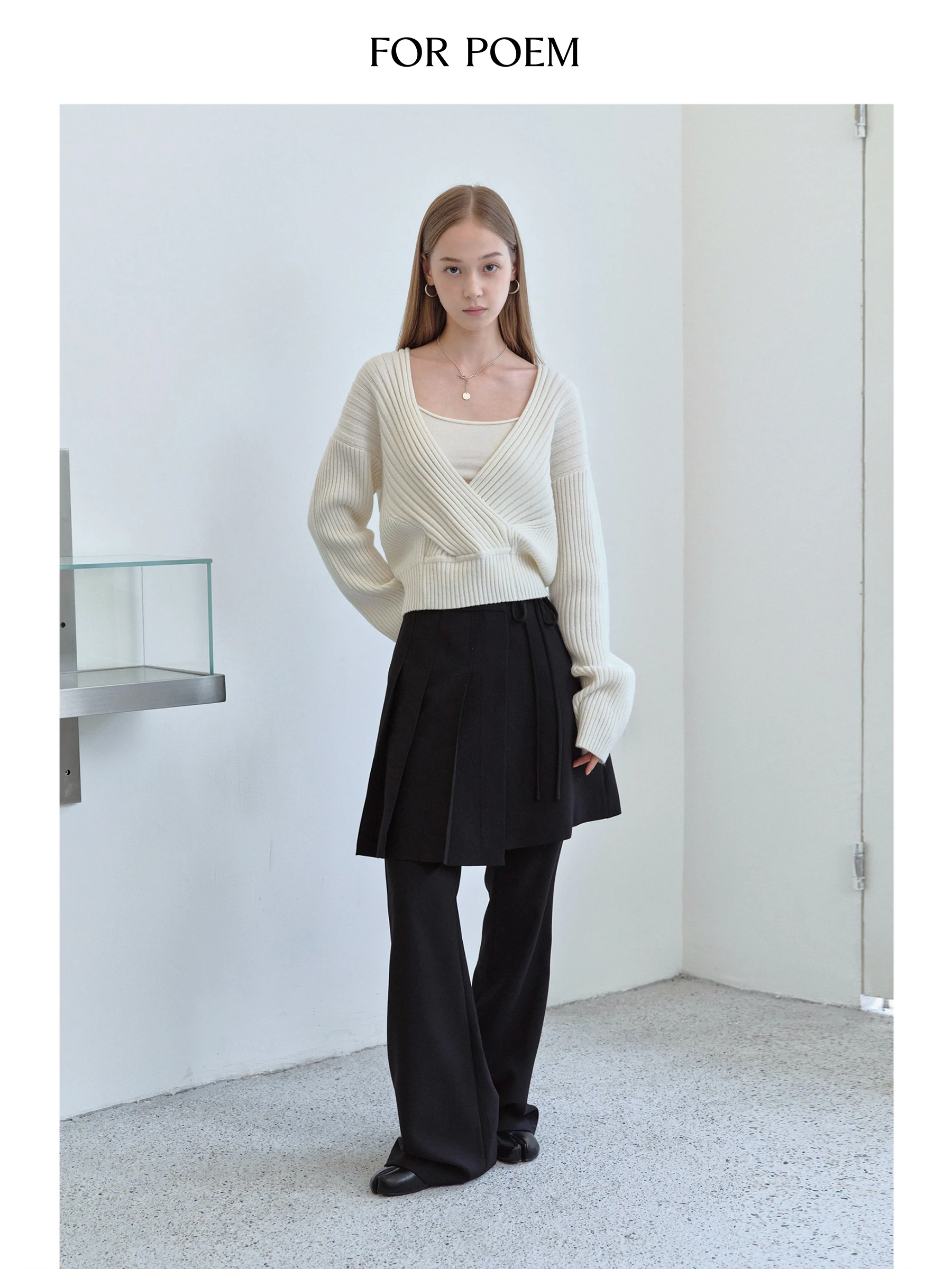 ForPoem Original Design Klassische Bla Slim-Fit Lange Hose Lässige Vielseitige Damen-Hose mit Hoher Taille und Geradem Bein