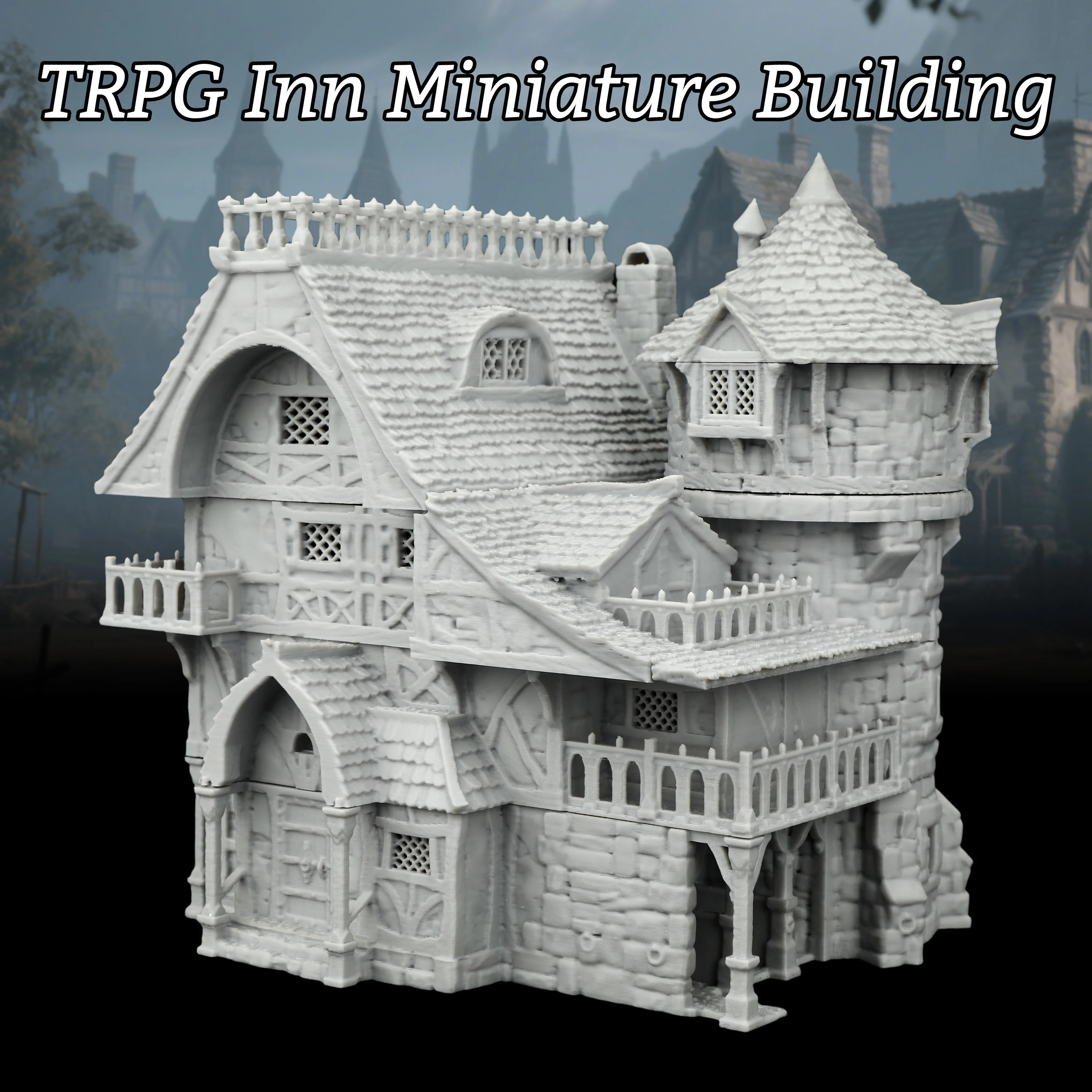 

Fantasy Inn Miniature Building Set - 28 TTRPG Terrain, Detailed Tavern House, Collectible Gift for Tabletop Town Scene