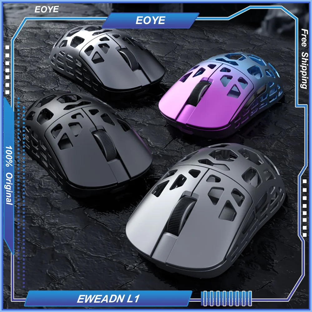 

EWEADN L1 Mouse Magnesium Alloy PAW3395 Wireless Wired 8K Hollow 44g Lightweight External Frame Macro Programming Office Gaming