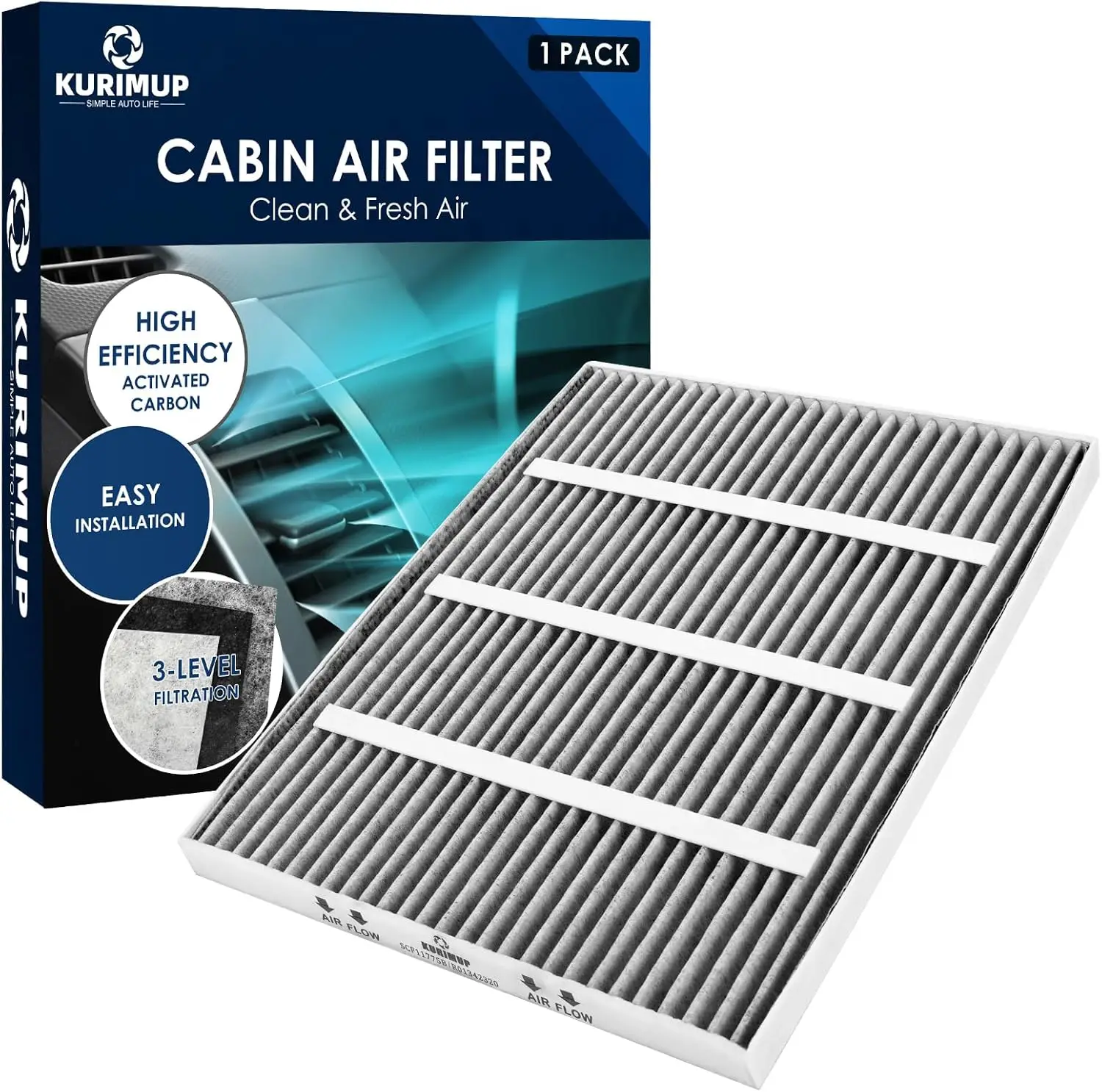 

Premium Cabin Air Filter with Activated Carbon for Ford Edge 2015-2023, Fusion 2013-2020, Lincoln Models, 99% Air Purification