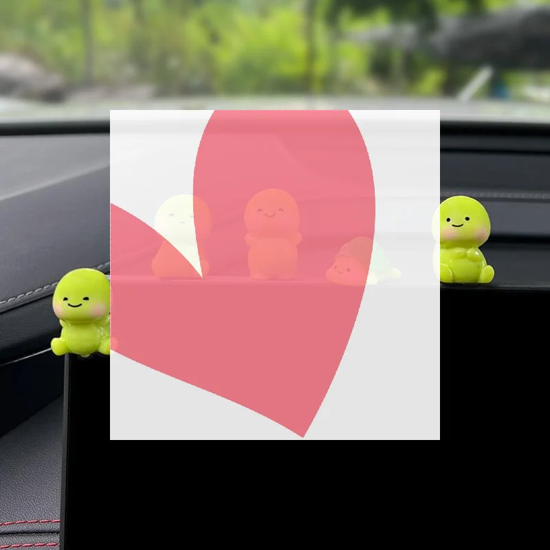 5Pcs Car Dashboard Decor - Mini Cartoon Turtle Ornaments for Rearview Mirror, Made of Resin