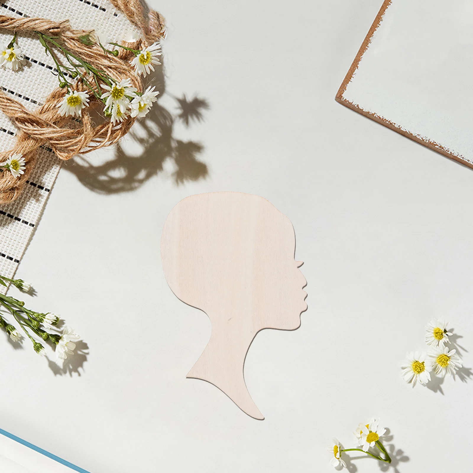 

12Pcs Blank Wood Cutout African Woman Face with Lash Design DIY Crafts Supplies for Home Party Decoration Crafts for Women