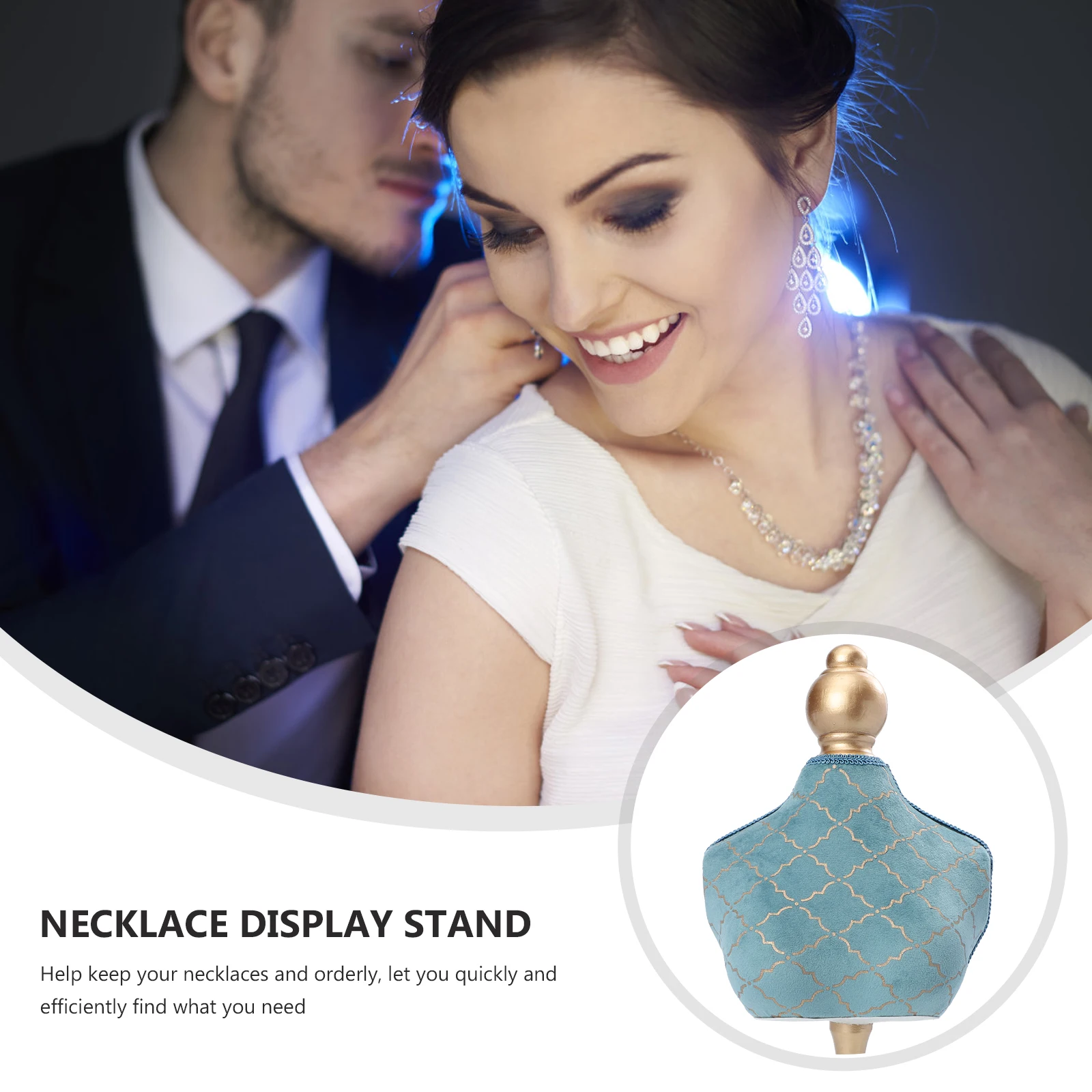 

1Pcs Exquisite Gold Foil Jewelry Display Stand Necklace Holder Organizer for Store