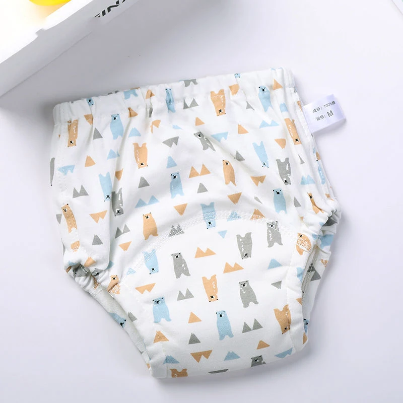 Pantaloni da allenamento riutilizzabili impermeabili per bambini 6 strati Pannolini per bambini in cotone Pantaloncini per neonati carini Pannolini Mutandine Pannolini che cambiano la biancheria intima