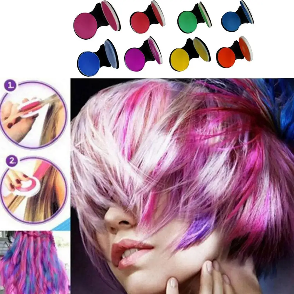 8pcs DIY Women Pastels Salon Portable Beauty Dye Colorful Hair Styling Paint Colors Hair Color Chalk Powder Temporary Hair Spray