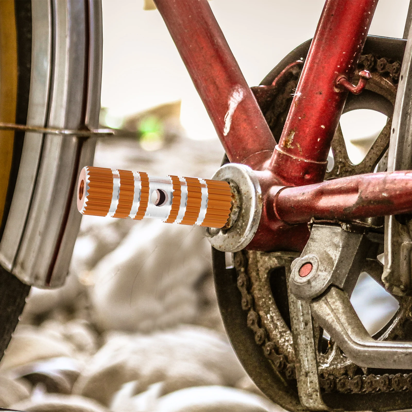 

Aluminum Alloy Bicycle Cylinder Pegs 9.5Mm 10Mm Quick Release Bike Foot Pegs For Mountain Bike Golden Color