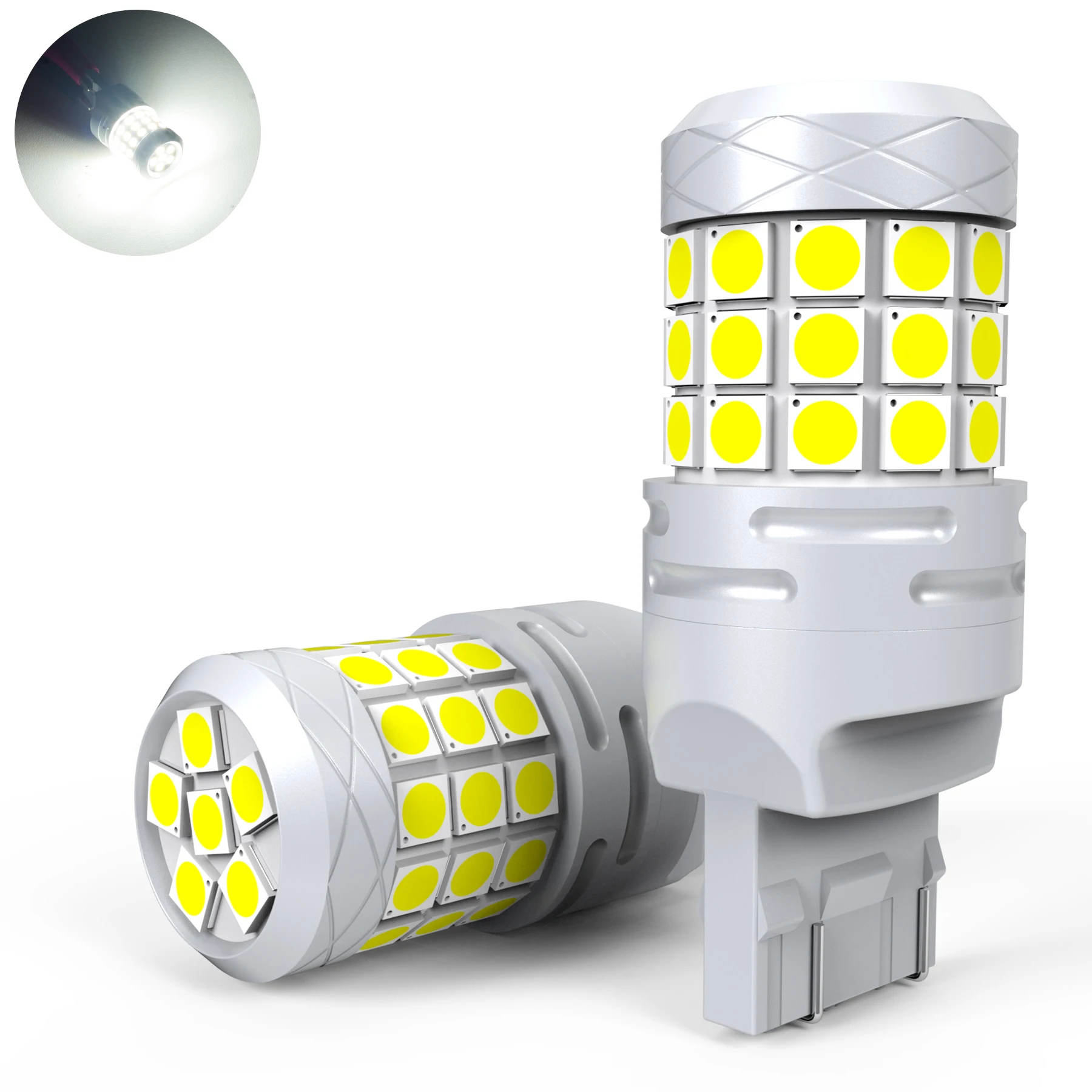 2Pcs W21W LED Red Orange T20 7443 SRCK 7440 W21/5W LED Bulbs Car Turn Signal Lamp Brake Reverse Tail Lights White 12V