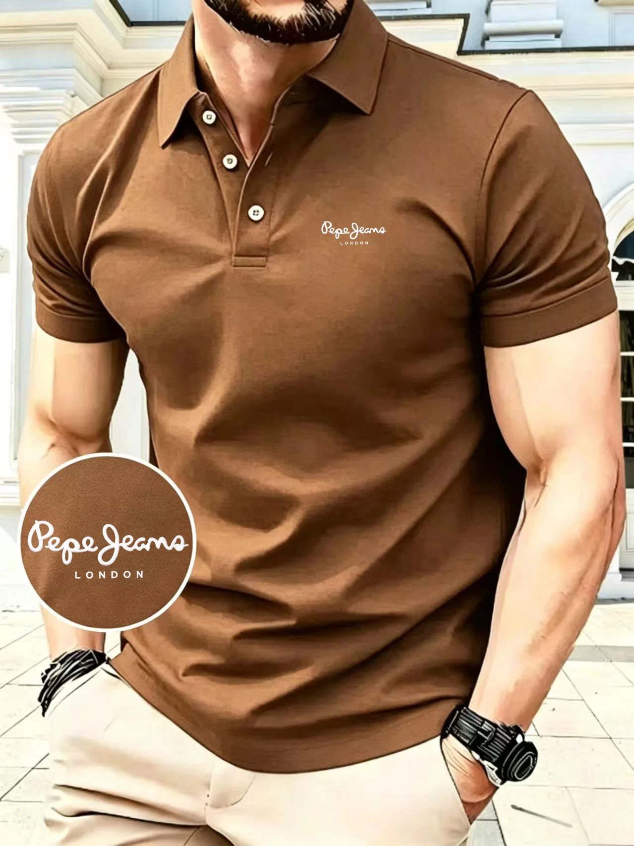 Men's Summer polo shirt comfortable breathable lapel Light Luxury embroidery polo shirt outdoor urban casual T-Shirt top - view 6