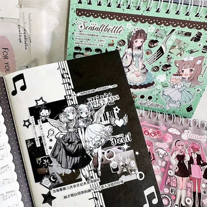 30 folhas coreano ins bonito adesivos decorativos livro y2k scrapbooking caso de telefone diy diário colagem material adesivo presente