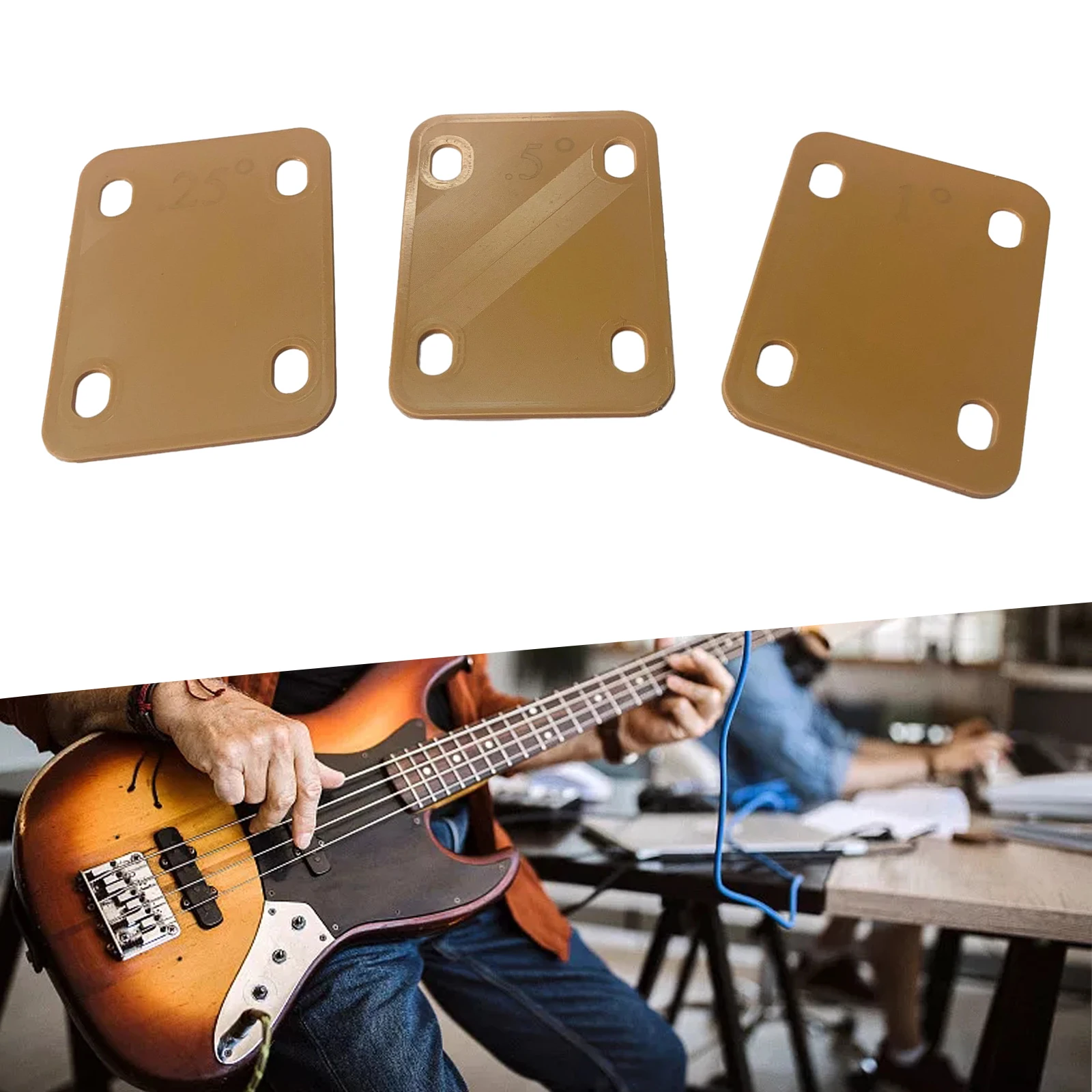 3Pcs Guitar Neck Plate Tool Neck Plate Gasket Cushion Shim Pads Guitar Bass Repairment for Guitarist Guitar Masters