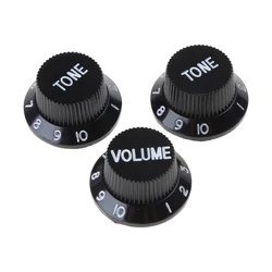 Black Guitars Strat Knob 1-Volume 2-Tone Control Knobs For Fender For Stratocaster