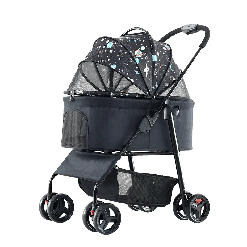 Dog Stroller With Detachable Bassinet Foldable 3 in 1 Multifunction Pet Stroller