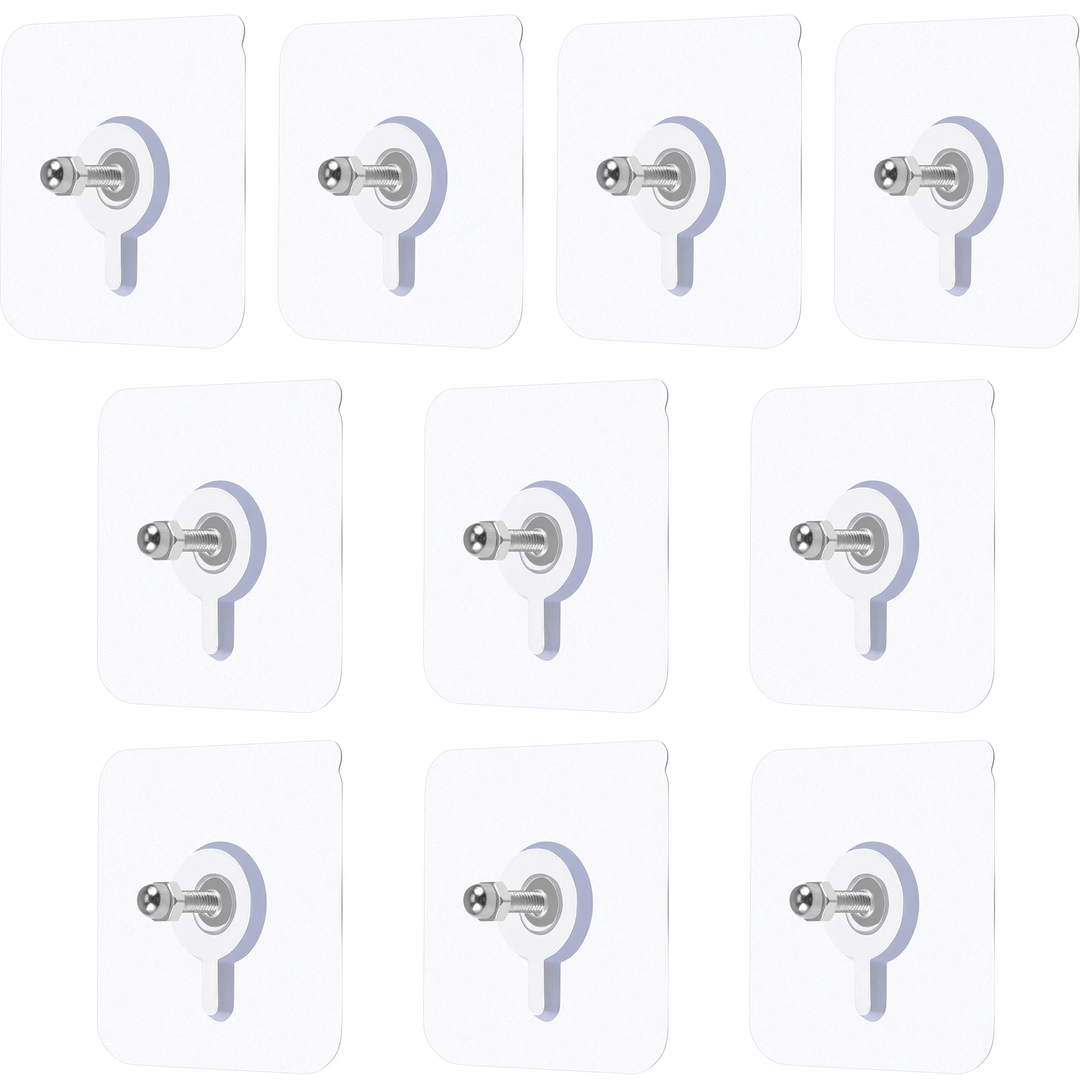 

10pcs Non Trace Screws Stickers 6x6mm Thick Pads 16mm Exposed Universal Hooks Wall Decor Kitchen Sticker Home Storage Strong