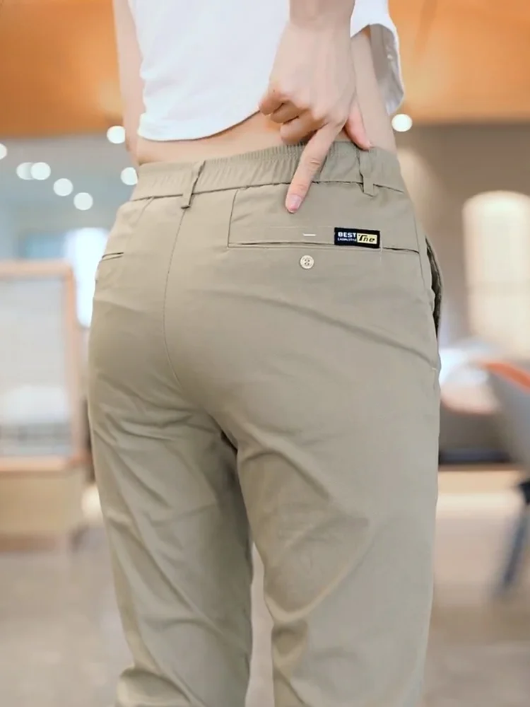 

Men's Ice Silk Casual Straight Leg Pants Thin Versatile Summer Busin Casual Thin Pants Dad Sle Faionable Youth Active ...