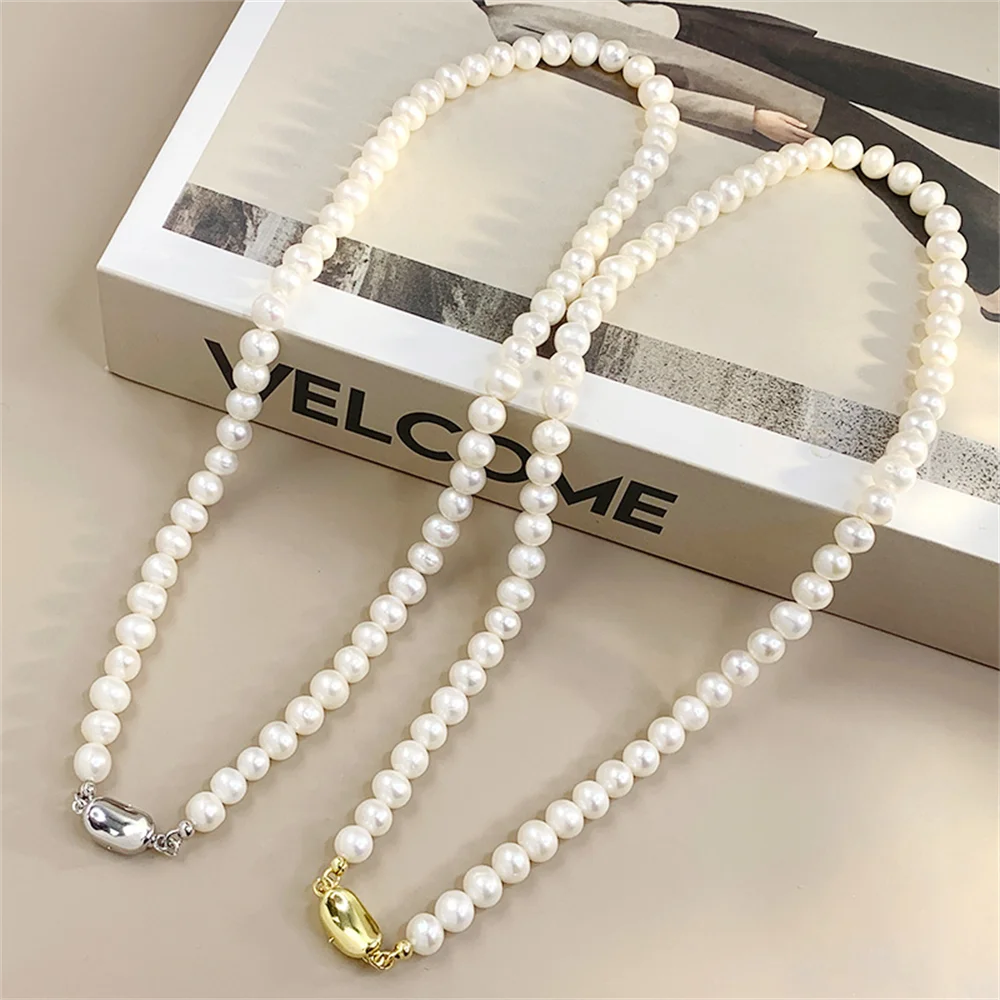 

Korean S925 Sterling Silver Baroque Ingot Collarbone Chain, Light Luxury Women's Jewelry