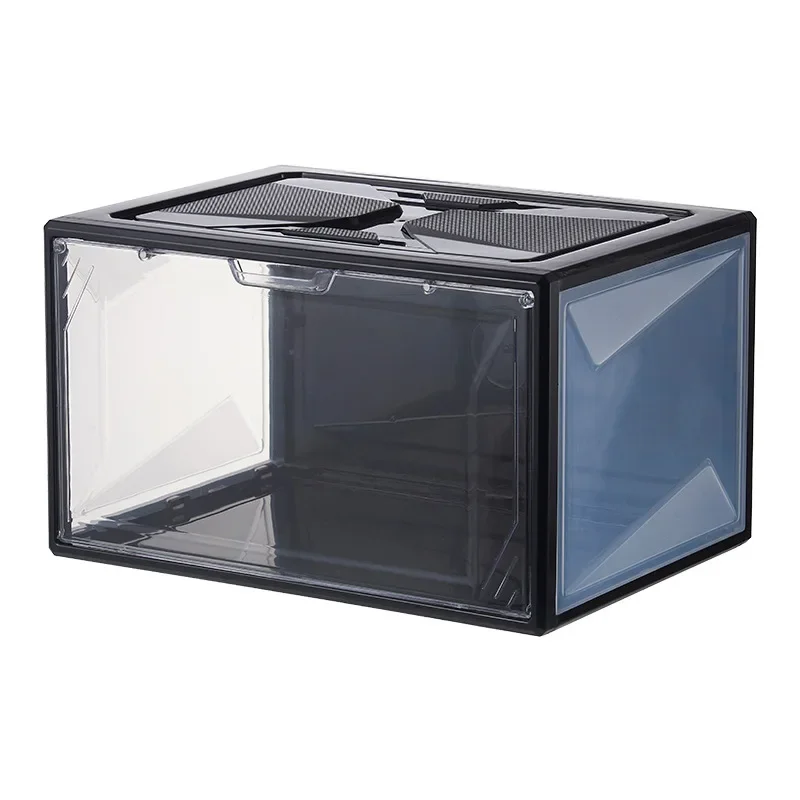 New shoe box magnetic suction side open transparent storage box sports shoes display cabinet can be from the wall shoe cabinet