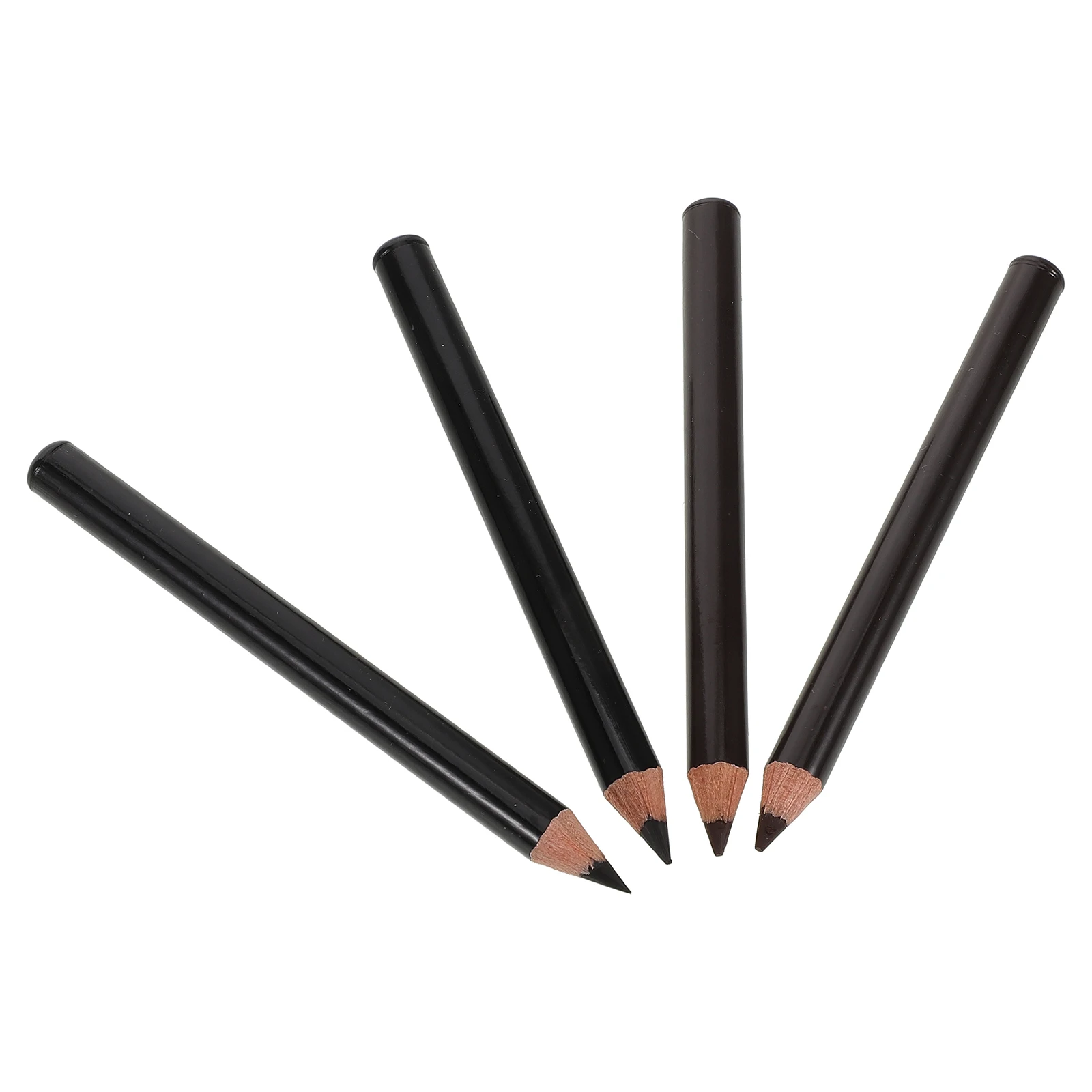 

4pcs Waterproof Eyebrow Pencil Brown Black Long Lasting Women Smudge Resistant Sweat Proof Brow Shaper Filler Wooden