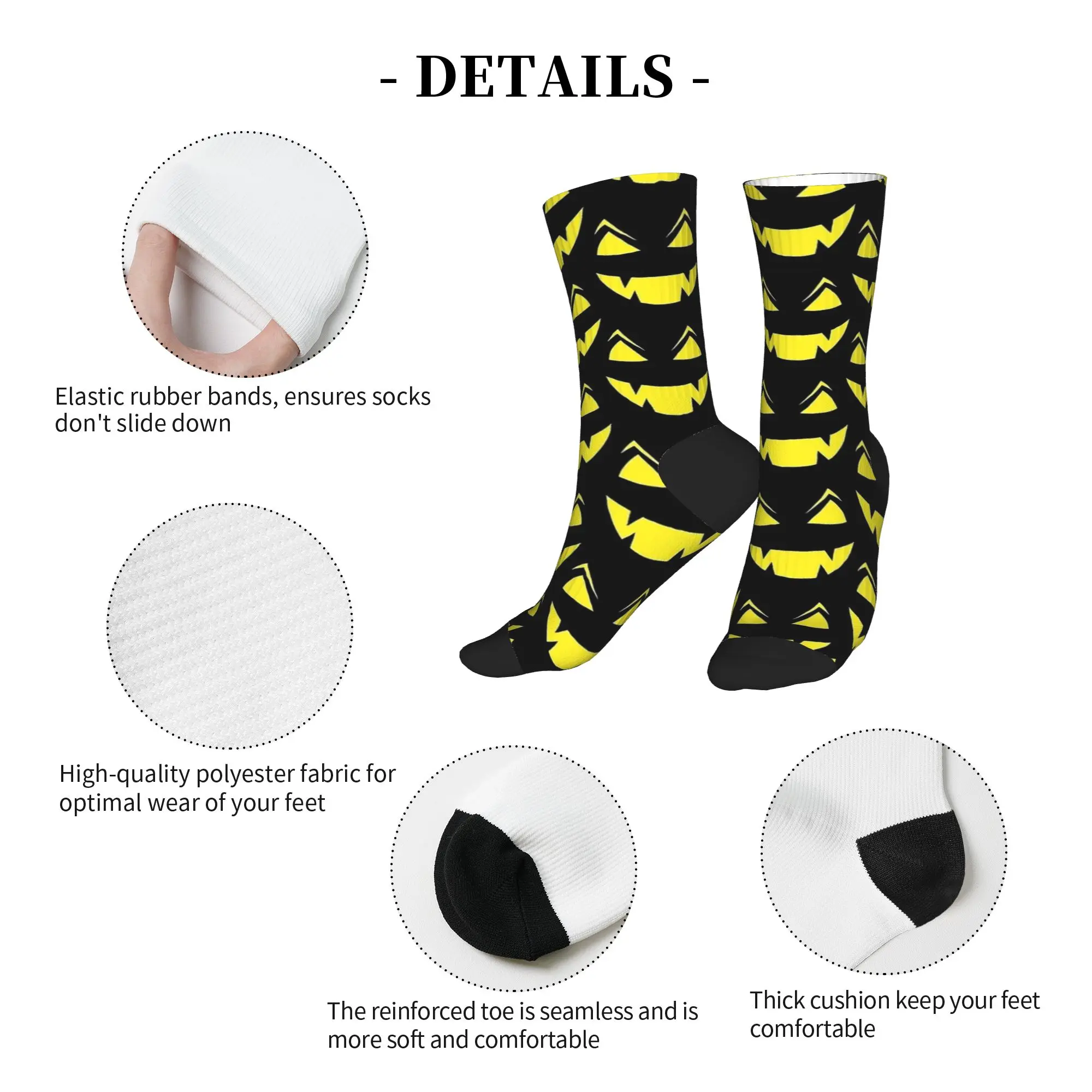 Гарбузовое лицо, забавные чулки на Хэллоуин, дизайнерские готические носки, зимние нескользящие носки для взрослых и мужчин, удобные носки для скейтборда