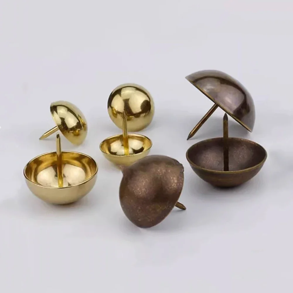 Brass Foam Nails Chinese Antique Copper Nails Door Decorations Round Headed Large Head Drum Nails Sofa Push Pins 0.6CM-1.8CM