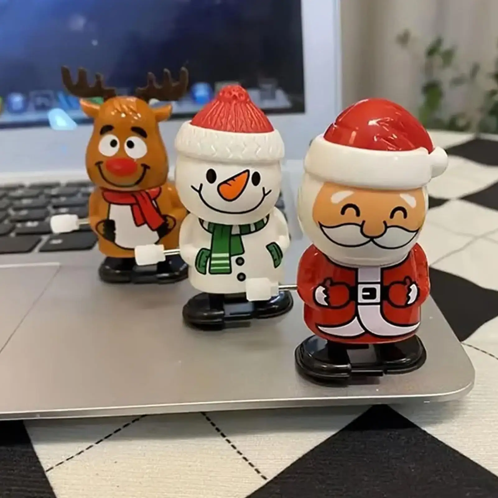 Jouets de noël à remonter, 12 pièces, jouets de marche à horloge, ensemble de renne du père noël, cadeaux de fête pour enfants, garçons et filles, cadeau de classe pour tout-petits