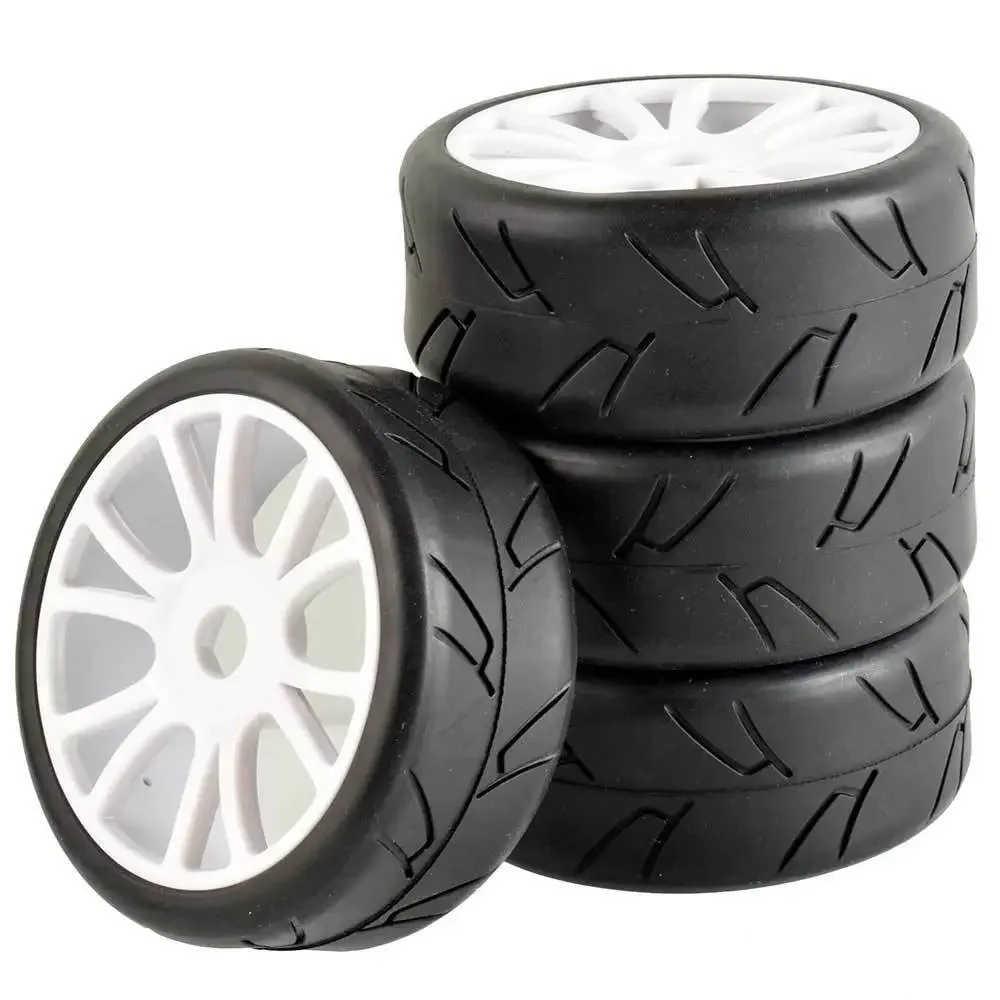 RC 84-T806 Wheel& Rubber Tires insert sponge 4P For HSP KYOSHO 1:8 On-Road Car