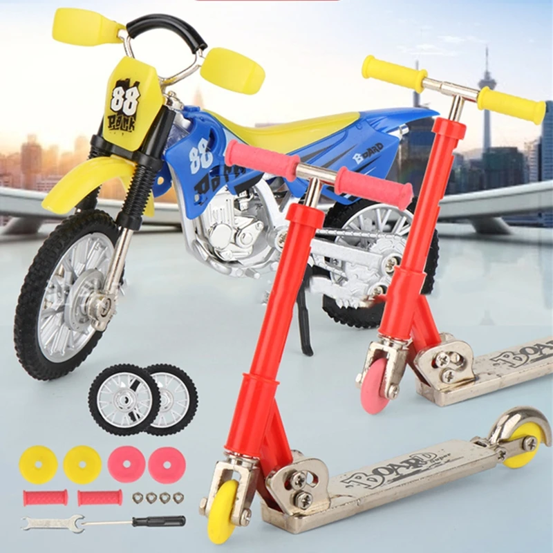 Nieuwe Vinger Scooter Skate Boarding Mini Vinger Speelgoed DIY Kits Volwassenen Feestartikelen Set