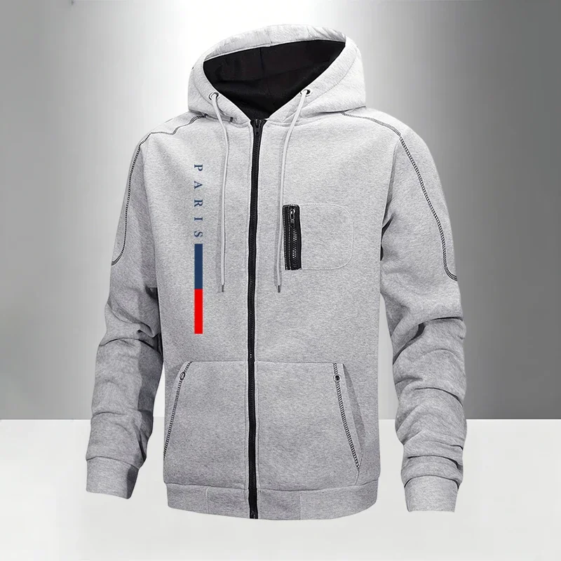 Autumn Winter Men's Hoodies Coat Printing Casual Zipper Sweatshirts Outdoors Sports Jogging Jacket Clothing Fashion Streetwear