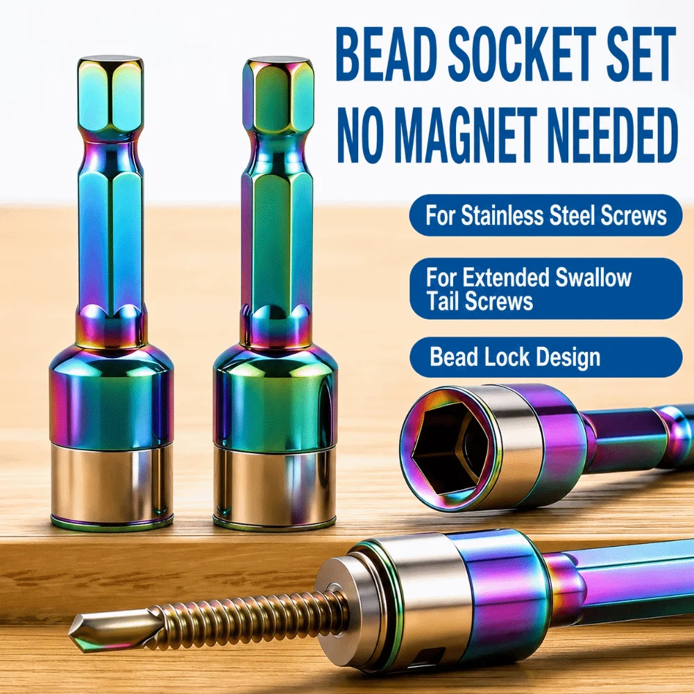 1/5Pcs Non-magnetic Pneumatic Screwdriver Sleeve 8mm Clamp-type Hex Shank High Hardness Wear Resistant Impact