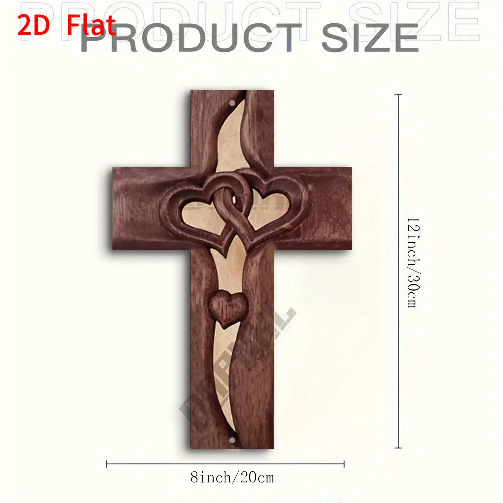 Vintage Metal  heart-shaped cross - Romantic room decoration,Valentine's Day and wedding gifts for couples,The available prayers