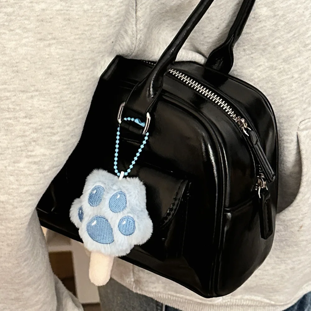

Animal Kitten Cat Paw Popsicle Keychain Soft Stuffed Cartoon Plush Doll Keyring Fluffy Cute Car Key Pendant
