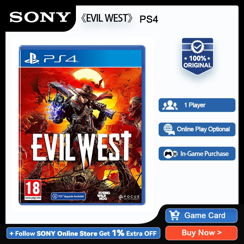 Sony PlayStation 4 EVIL WEST PS4 Game Deals for Platform PlayStation4 PS4 PlayStation5 PS5 Game Disk PS 4 Evil West