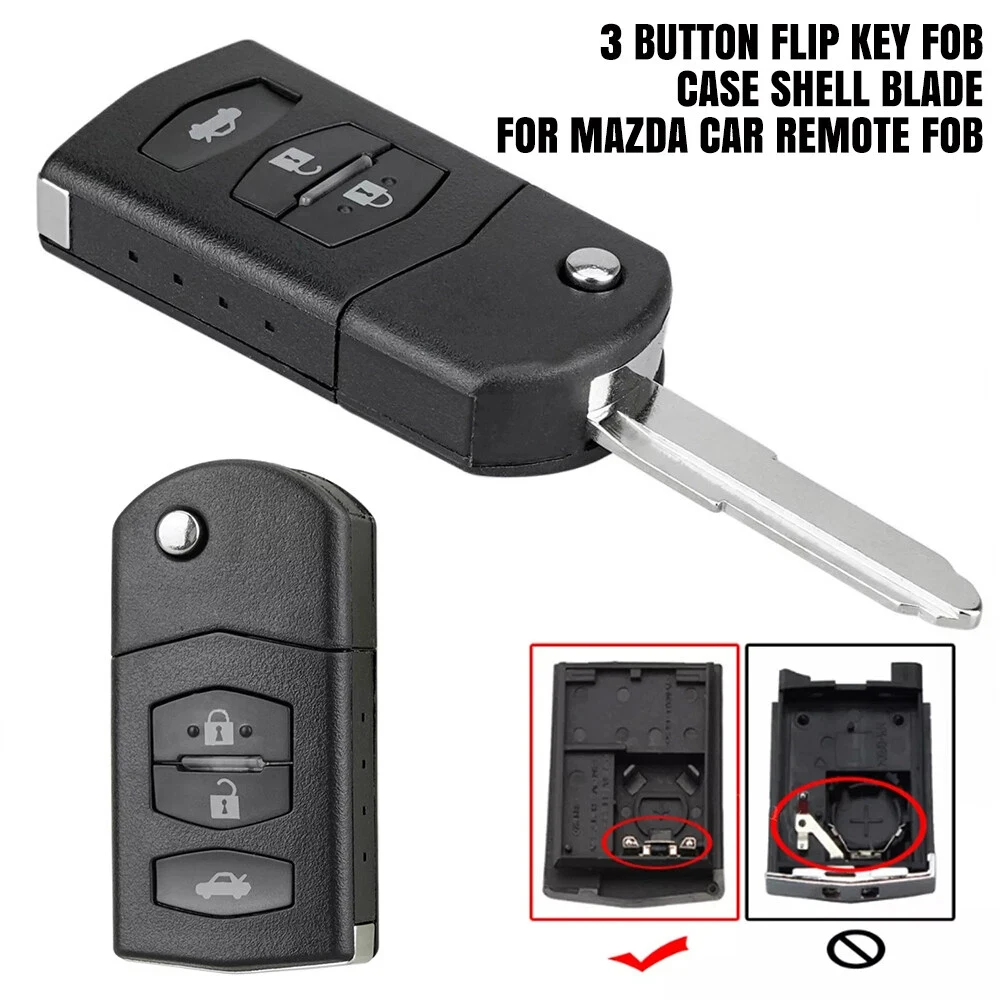 3-Tasten für MAZDA 2 3 5 6 RX8 MX5 FLIP REMOTE KEY FOB CASE & BLADE