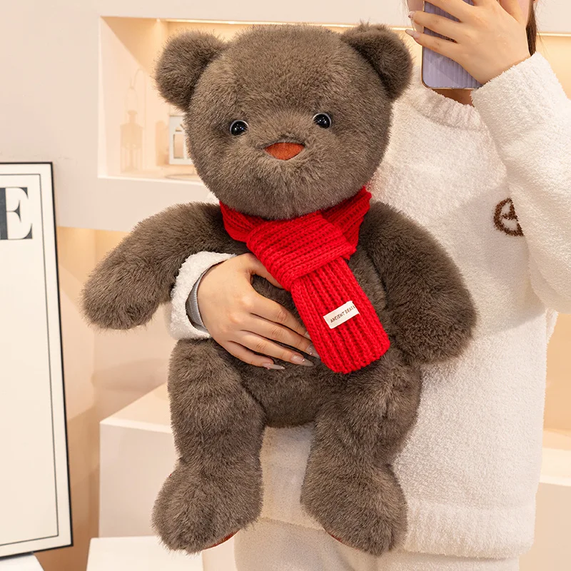 Kawaii Sjaal Pluizige Beer Knuffel Gevuld Zacht Dier Mooie Ijsberen Kussen voor Vriendin Xmas Valentijnsdag Geschenken Deco