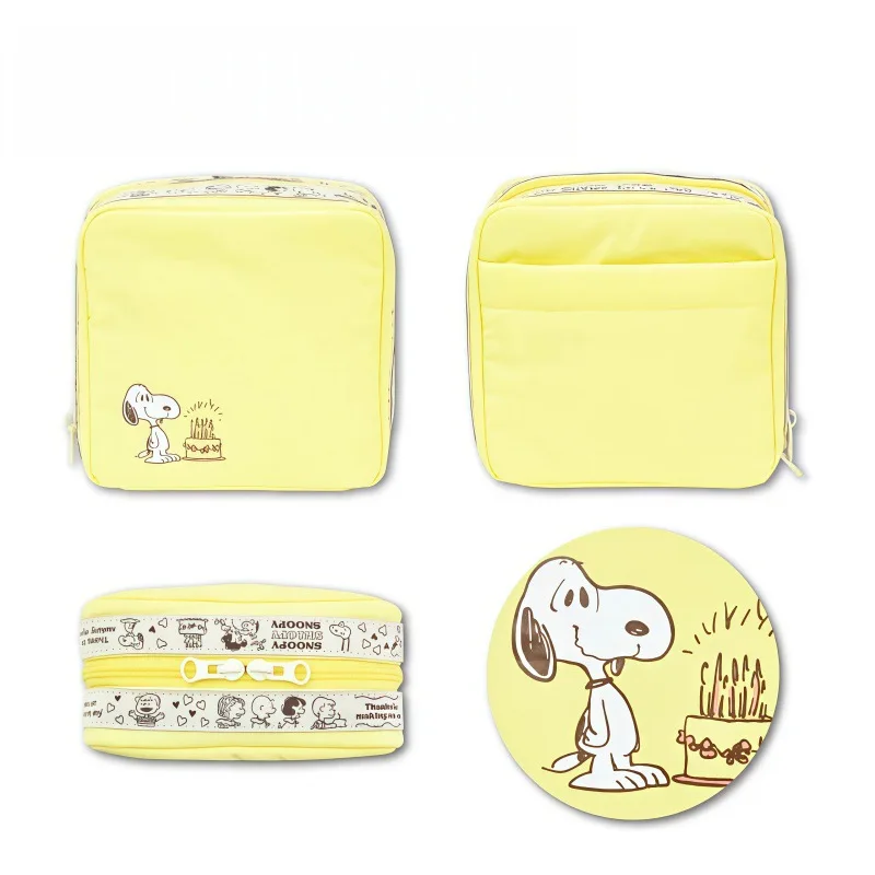 Anime Snoopys Series Square Cosmetic Bag Cartoon Creativity Printing Portable Multi-compartment Storage Bag Coin Purse Gift - view 3