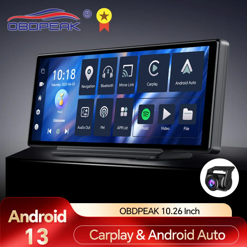 T30 10.26 AI Screen Dash Cam Android 13 System Carplay Android AUTO 5G WIFI GPS Navigation Rearview Mirror Camera Video Recorder