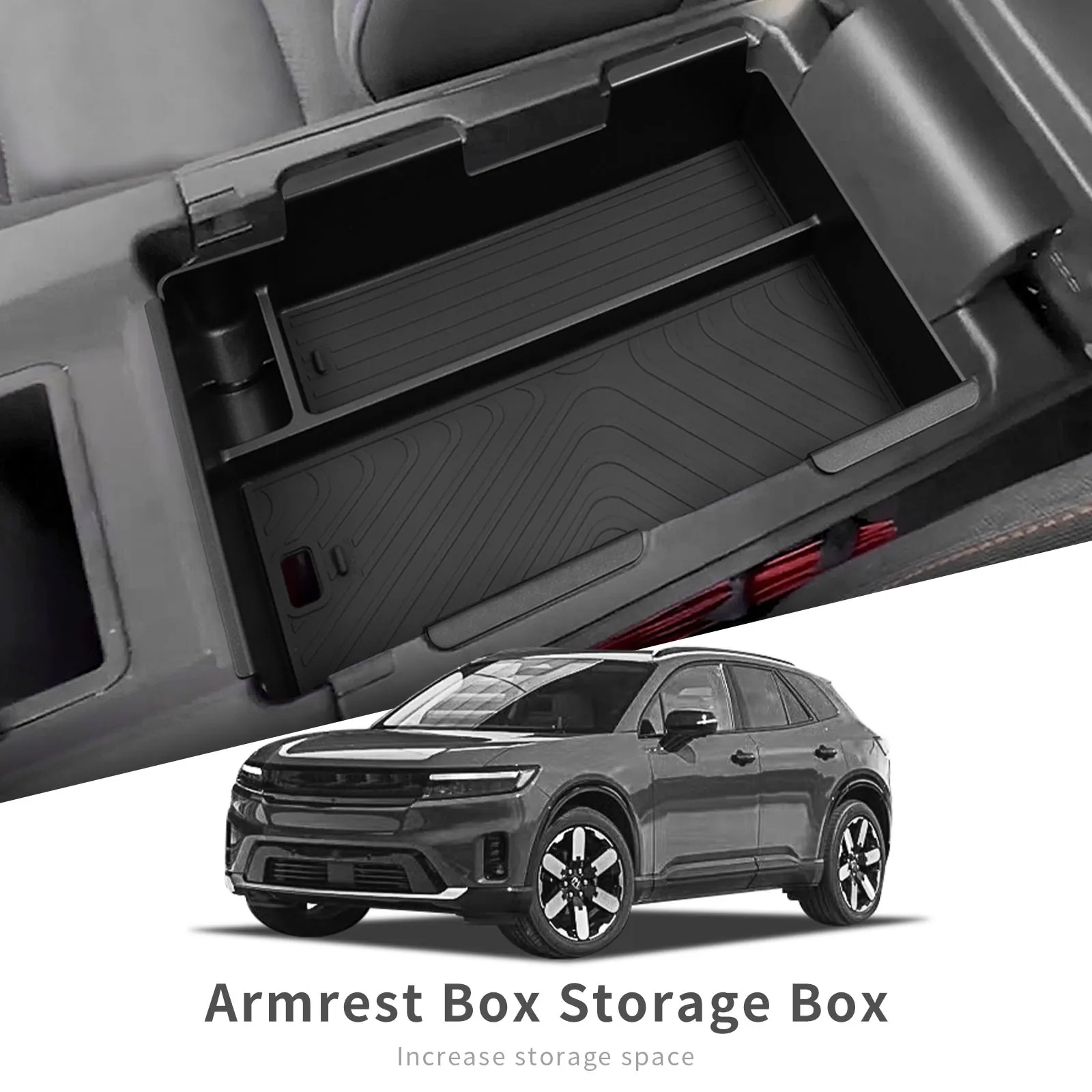 for Honda Prologue/Acura ZDX 2024 2025 Center Console Armrest Storage Box Tray Organizer Car Interior Accessories Black