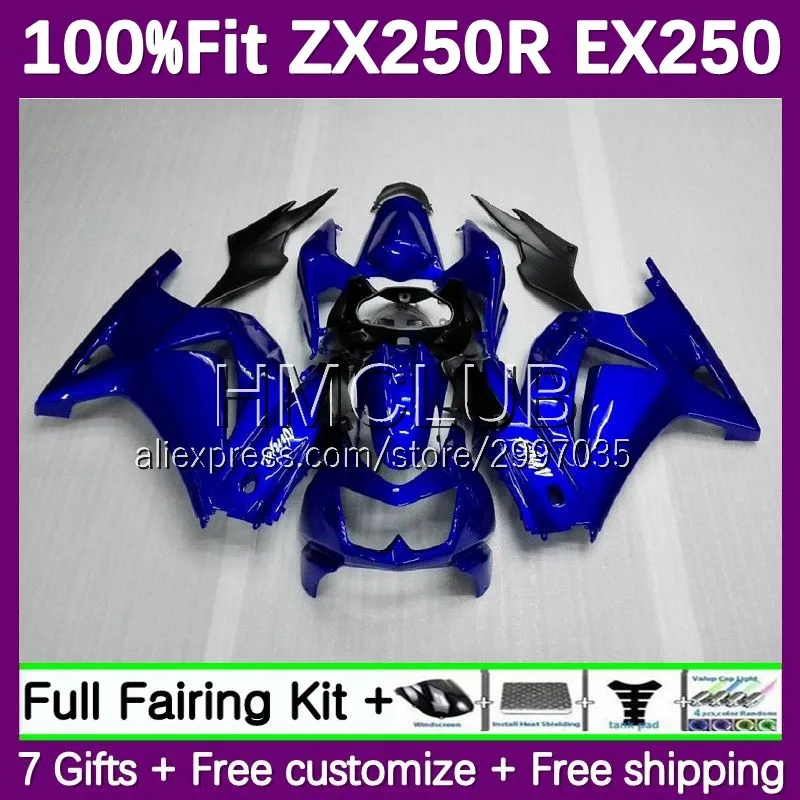 EX250R For KAWASAKI NINJA ZX250 ZX 250 R 250R 62No.16 ZX250R 2008 2009 2010 2011 2012 EX250 glossy blue 08 09 10 11 12 Fairing