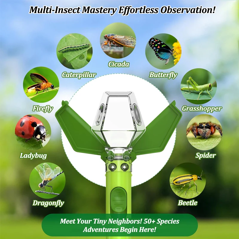 Portable Insect Catcher With 6X Magnifying Outdoor Exploration Display Observer Box Multifunctional Kids Bug Catcher Insect Trap