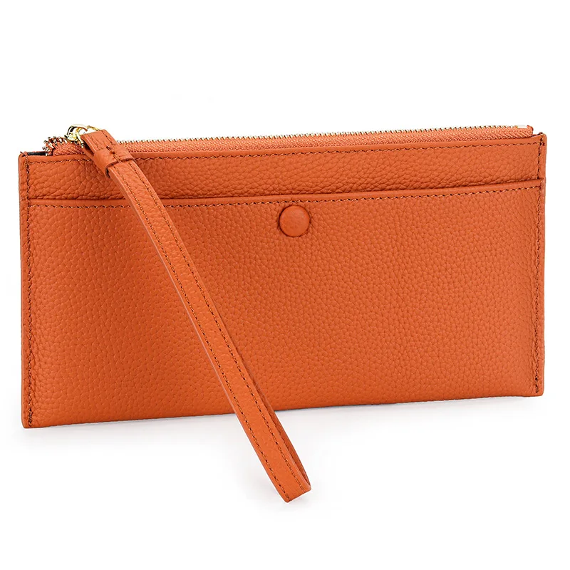 2025 Thin Women Wallets Genuine Leather Long Purse First Layer Of Cowhide Wallet Clutch Bag High Capacity Phone Clutches