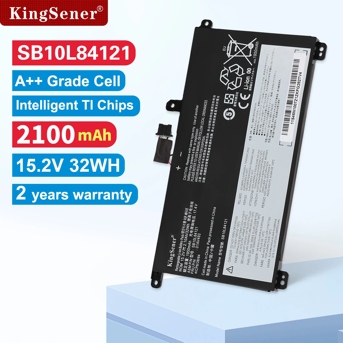 

KingSener 01AV493 Laptop Battery For Lenovo ThinkPad T570 T580 P51S P52S Series SB10L84121 00UR890 00UR891 00UR892 15.2V 32WH