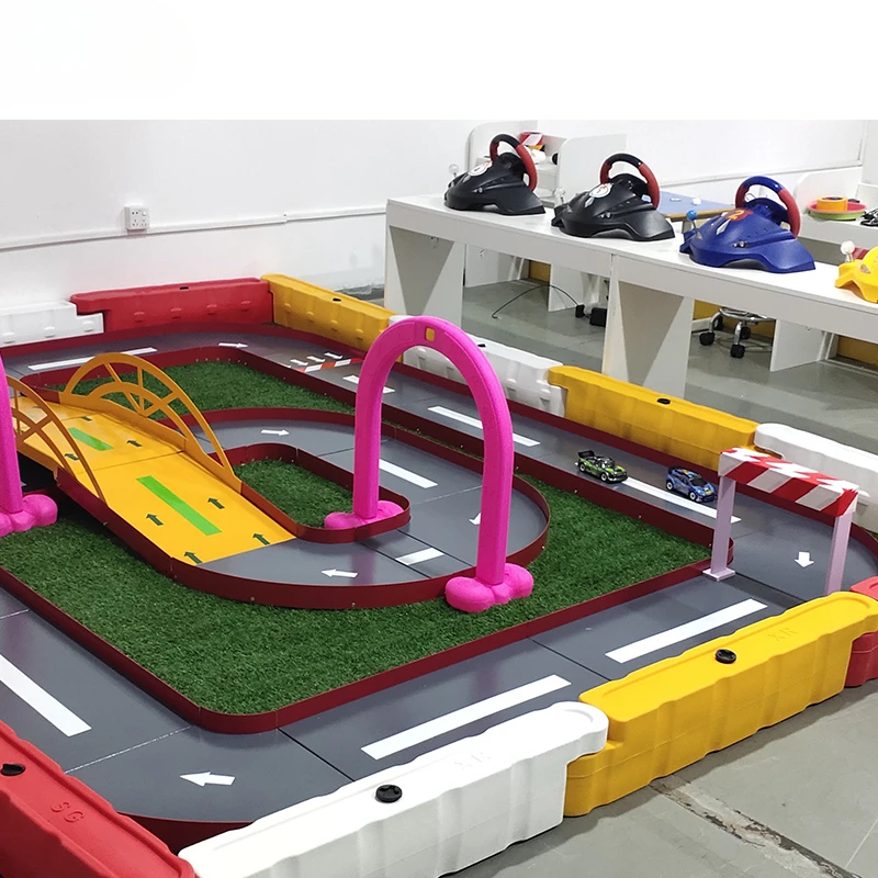 Outdoor square rail car children's playground equipment amusement park racing park stall project