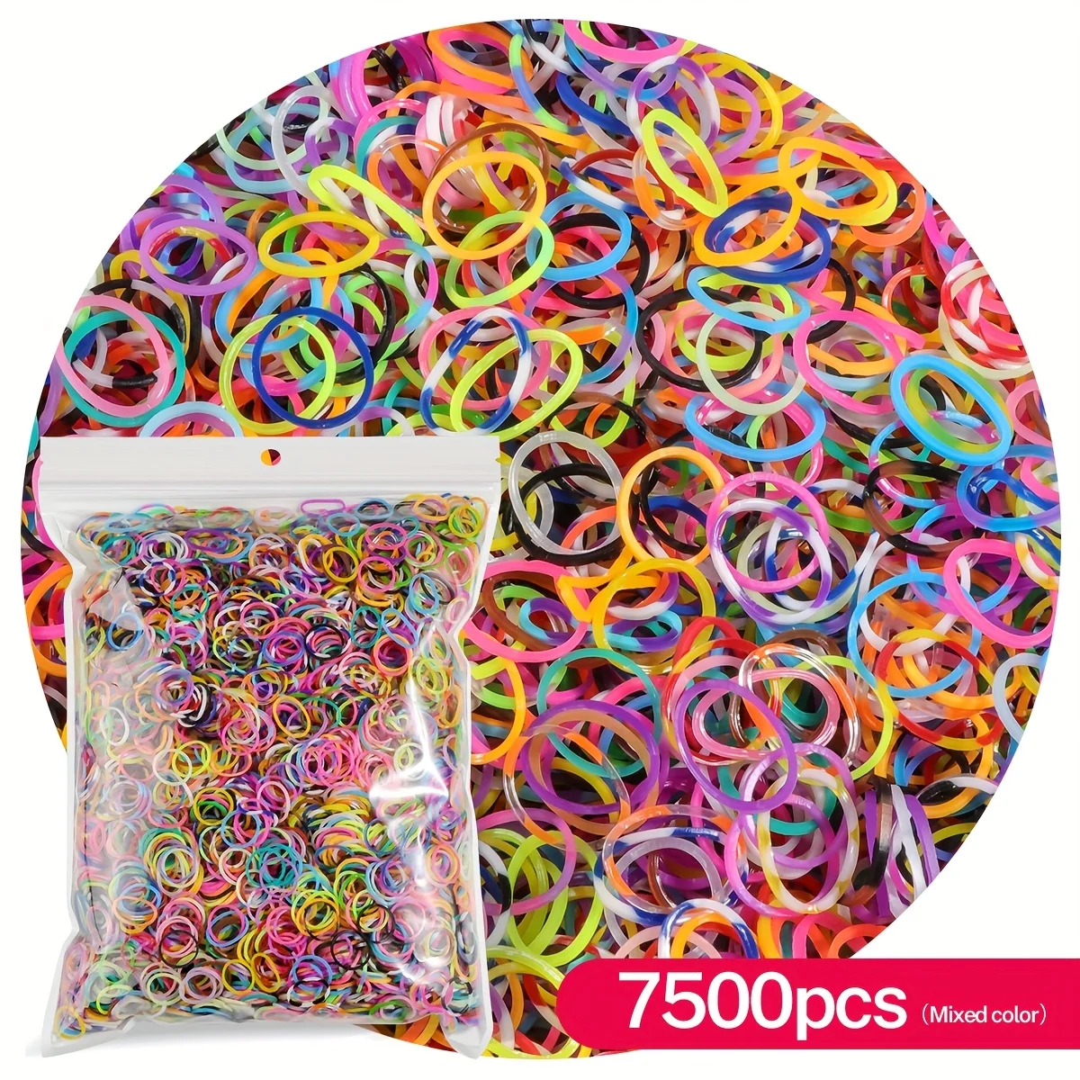 500/7500pcs Rubber Band Bracelet ,Loom Bracelet Making Kit Rubber Bands Refill DIY Bracelet GirlBirthday Gift Toys
