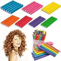 10pcs/lot Heatless Curling Rod Soft Sponge Hair Curler Roller Foam Bendy Twist Curls Tool DIY HairStyling Hairdressing Tools