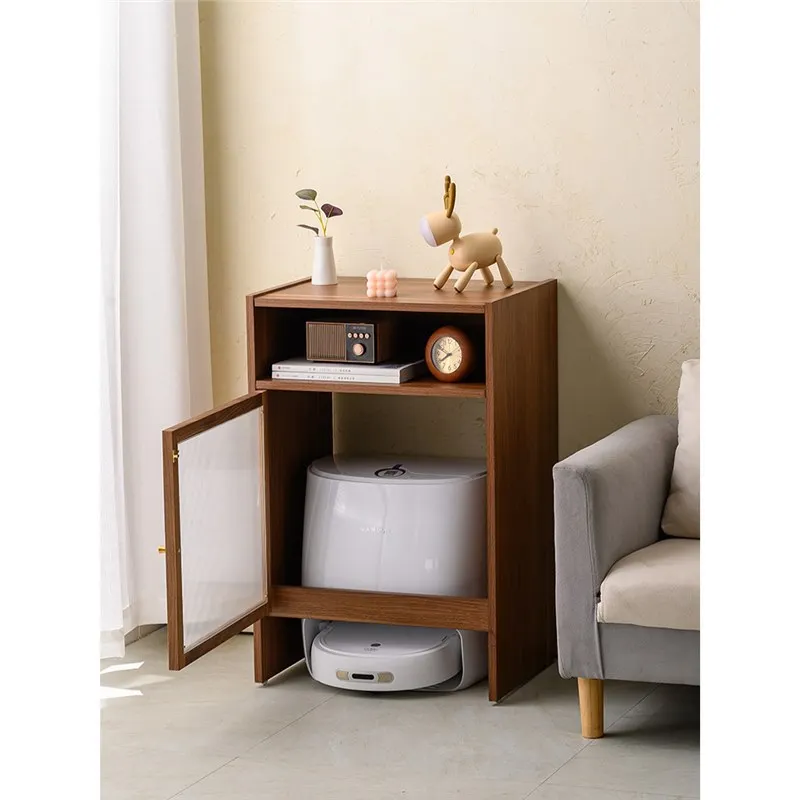 Sweeping robot shelf living room sofa side few household tea coffee table solid wood bedroom bedside table