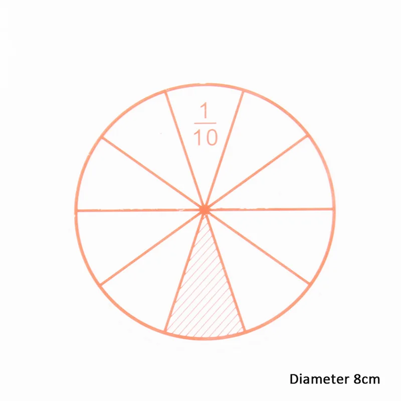 12pcs Math Fractions Círculos Toy Plástico numeradas Frações Círculos Matemática Chips Número Matemática Diâmetro 8cm