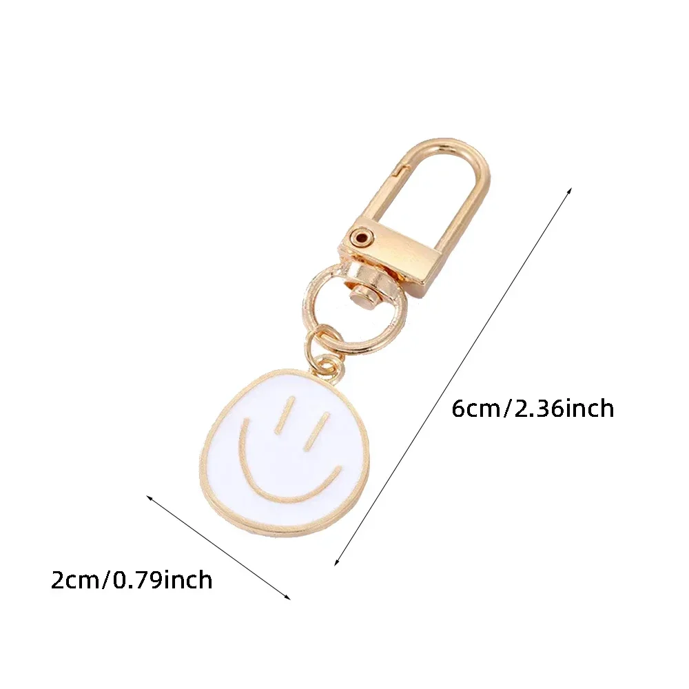 1 pz carino semplice sorriso viso portachiavi donna uomo amico regalo portachiavi borsa pendenti con ciondoli