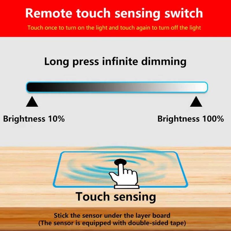 Penetrable 25mm Wood Touch Sensor LED Light Switch 5V 12V 24V 60W Hand Sweep Dimmable Touch Dimmer For Mirror Cabinet Shelf Lamp